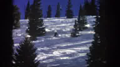 Aspen Colorado (1961): Skiing Down Going Passed Trees