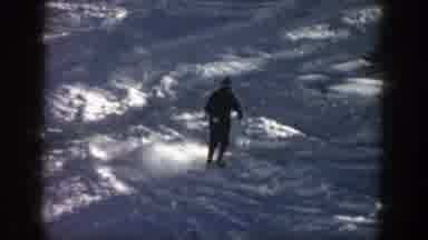 Aspen Colorado (1961): Young Male Skier Descends A Mogul-Filled Slope Through