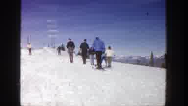 Aspen Colorado (1961): People Walking And Skiing Up A Hill