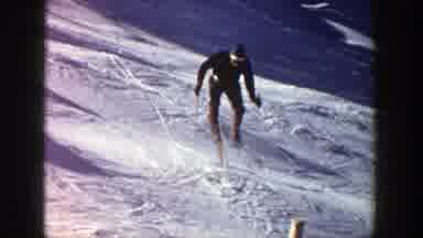 Aspen Colorado (1961): Man Skiing On Snow-Covered Mountain