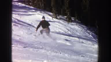 Aspen Colorado (1961): A Skier Swerving Back And Forth In The Snow