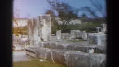 Israel-1960: Ancient Stone Ruins With Columns And Carved Blocks