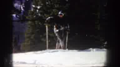 Aspen Colorado-1961: Man Training Ski On Ice Mountain And Another Person