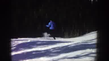Aspen Colorado (1961): Skier In Blue Jacket Moves Down The Slope On Sunny Day