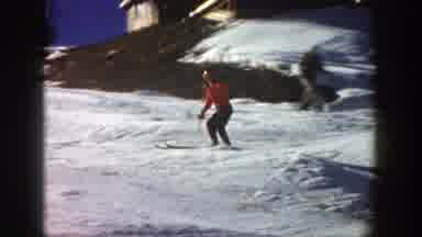Aspen Colorado (1961): Kitting Men Moving Down Snow Ground Showing Match With