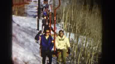 Aspen Colorado (1961): Ski Mountain Lift Orange Trees Wave Hand Pole Wire White