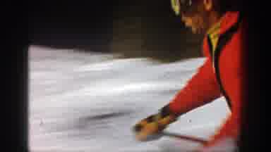 Aspen Colorado (1961): Man In Red Skiing Down Snow-Covered Mountain With Trees