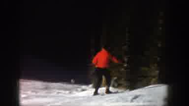 Aspen Colorado (1961): Person Wearing Red Sweater Skis Towards Trees On A Bright