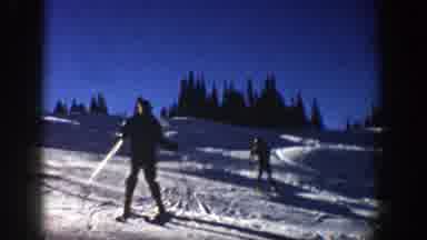 Aspen Colorado (1961): Group Of Friends Have Fun Skiing In The Mountains