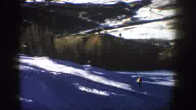 Aspen Colorado (1961): People Ski On A Big Steep Mountain Full Of Snow Pine Trees