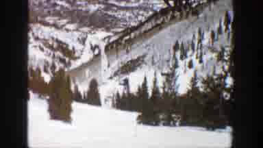 Aspen Colorado (1961): View Of Snow-Covered Ski Resort With Cable Cars Going Up