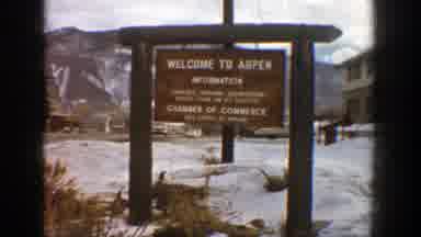 Aspen Colorado (1961): A Huge Signage Which Welcome You To Aspen And Provides