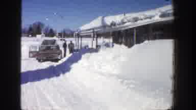 Aspen Colorado (1961): Cart Parked Next To A Large Snow Wall And A Snow Covered