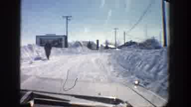 Aspen Colorado (1961): Point Of View Driving In A Car On A Very Snowy Road Passing