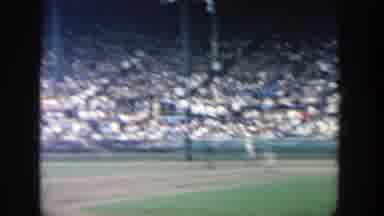 Yankee Stadium New York (1964): Baseball Game Player Hitting The Ball Stadium Is
