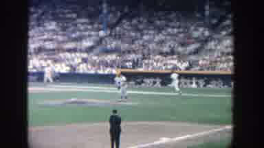 Yankee Stadium New York (1964): Person Wearing White Baseball Uniform Runs To Base