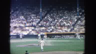 Yankee Stadium New York (1964): A Batter Runs To First Base