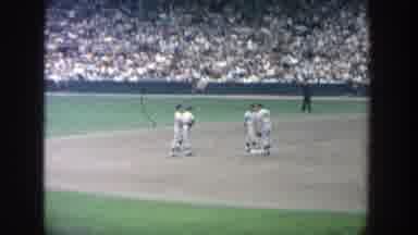 Yankee Stadium New York (1964): Crowd Watches Baseball Players Warm Up For Game On