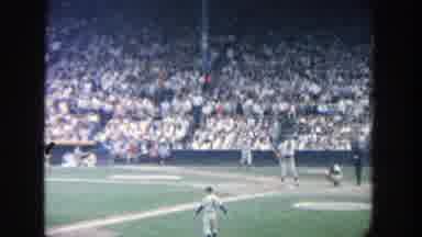 Yankee Stadium New York (1964): Man Wearing White Baseball Uniform Swings White