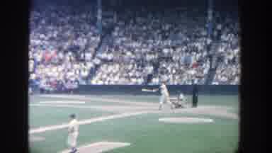 Yankee Stadium New York (1964): Baseball Player Hitting The Ball In The Middle Of