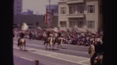 California (1952): Horse Parade With Cowboys And Funny Side Dancing Horse