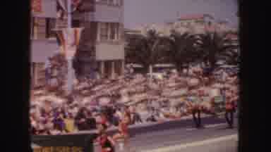 California (1952): A Beautiful Day And Many People On The Streets Watching A