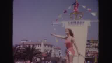 California (1952): Beautiful And Slender Women In Colored Floats From Their