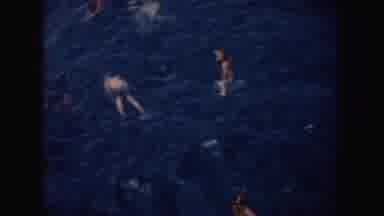 California (1952): A Group Of People Swimming Wading And Diving In A Large Body Of