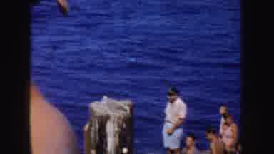 California (1952): Many People Enjoying Their Day In Front Of The Sea