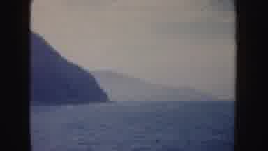 California (1952): Cluster Of People In Tourist Area Watching Mountains And The