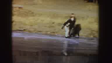 Idaho (1955): Man Running Jumping Ice Skating Parked Cars And People Watching