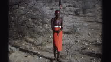 Sudan (1969): One Lone African Man Wearing Just Pants And Necklaces