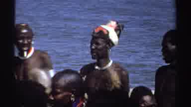 Sudan (1969): Olive Skin Tribal Men Standing In A Boat Or Similar On The