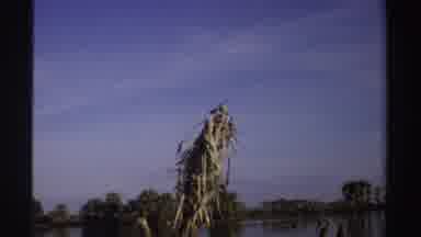Sudan (1969): Black And White Birds Flying Over Lake With Reflection Apparent In