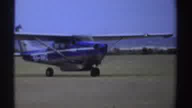 Sudan (1969): A Kind Of Small Blue Plane Taking Off On A Runway