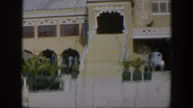 Utah (1951): View Of Salt Lake Tabernacle Entrance And Green Plants On A Sunny Day
