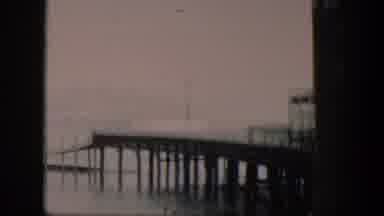 Utah (1951): A Lonely Fishing Dock Extends Deep Into The Water Of A Foggy Lake