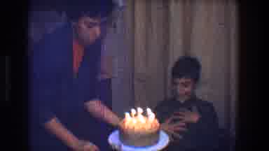 Toledo Ohio (1968): Surprised Boy Gets Birthday Cake From Mother With Lit Candles