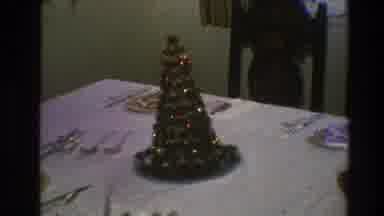 Toledo Ohio (1968): A Dining Table With A Miniature Christmas Tree Decor On The