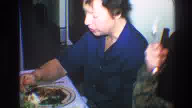 Toledo Ohio (1968): Older Woman Eating Dinner And Smiling For The Camera