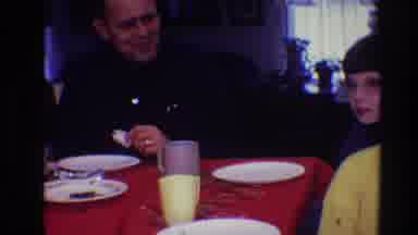 Toledo Ohio (1968): Humans Talking At Meal Time Man And Boy Been Filmed