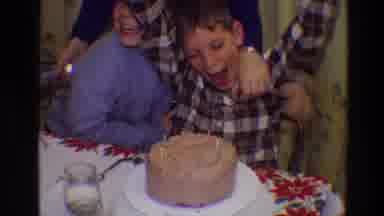 Toledo Ohio (1968): Two Boys Celebrating Birthday Function And Cake With Candle