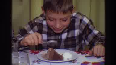 Toledo Ohio (1968): Young Boy With Bicycle And Later Seated At Table Eating Slice