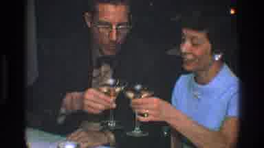 Toledo Ohio (1968): Couple Sitting Toasting And Drinking And Smiling