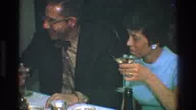 Toledo Ohio (1968): Woman Dressed In Light Blue And Man Dressed In Brown Having