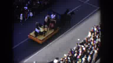 Texas (1951): Two Horses Drawing Carriage Of People Working Followed By Two People