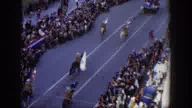 Texas (1951): Horses With Flags Parade Down The Street Of A Major City