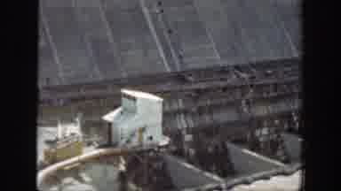 California (1937): Hydroelectric Dam Supports White Rural Buildings With Large