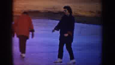 North Dakota (1953): Friends Or Family Ice Skating Outdoors Having Fun Doing Turns