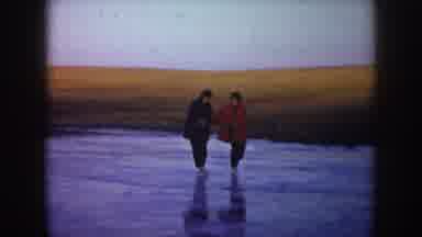North Dakota (1953): People Ice-Skating Happily Holding Each Other By Arms On A